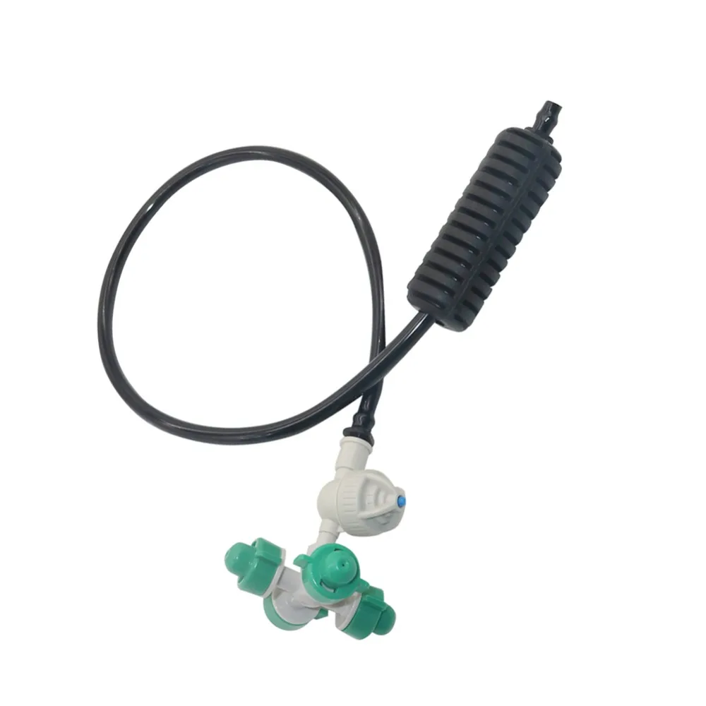 

Hanging Cross Misting Nozzle Garden Greenhouse Humidifying Misting Sprinkler with Anti-drip, 50cm 4/7mm hose 2 Sets