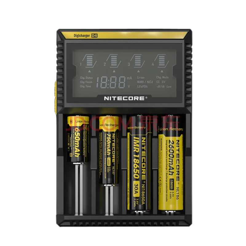 Оригинальное Nitecore D4 D2 Новое I4 Новое I2 Digi зарядное устройство lcd интеллектуальное Li-Ion AA AAA 18650 14500 16340 26650 быстрое зарядное устройство