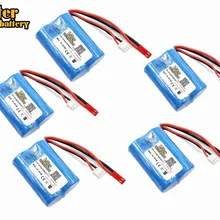 5 шт. 7,4 в 1300 мАч 18500 20C Lipo Батарея для MJX T10 T11 T34 HQ 827 871 пульт дистанционного управления вертолетная батарея 7,4 V 1300 мА/ч, Батарея