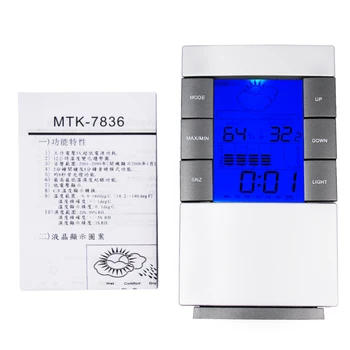

100pcs by dhl fedex Indoor Thermometer Hygrometer Electronic Temperature Humidity Clock C/F Weather Wireless Station 10%Off