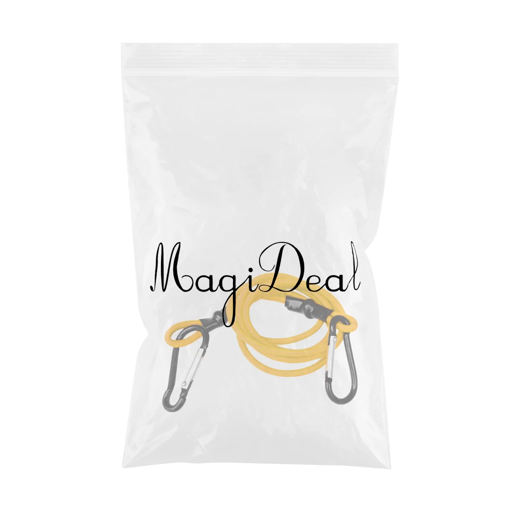 0.16 inch Elastic Kayak Canoe Tow Leash Tow Line Securing Lanyard with 2 Aluminum Carabiner Snap Hooks Kayak Tow Line