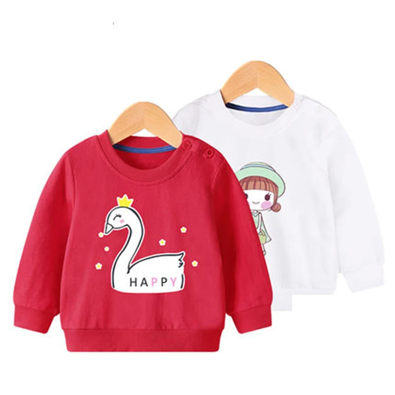 

Baby Girl Sweatshirts Kids Spring Autumn Clothes Tops Children hoodies for Girls sweater solid long sleeve tshirt cotton Hoodie