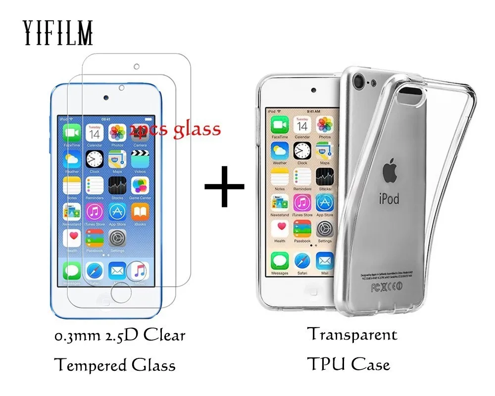 Прозрачная Задняя накладка чехла из ТПУ для Apple iPod Touch 5 6 7 поколения 9H 0 3 мм 2.5D