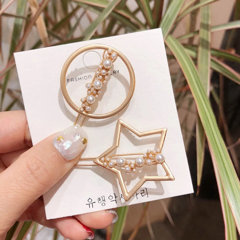 

2019 New Spring Fashion Pearl Hairpin Bangs Clip Frog Side Clip Rhinestone Hairpin Headwear Accessories Decoration