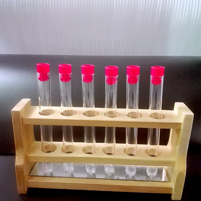 laboratory Wooden Test Tube Box Tubes Rack, 6 Holes diameter 18mm with