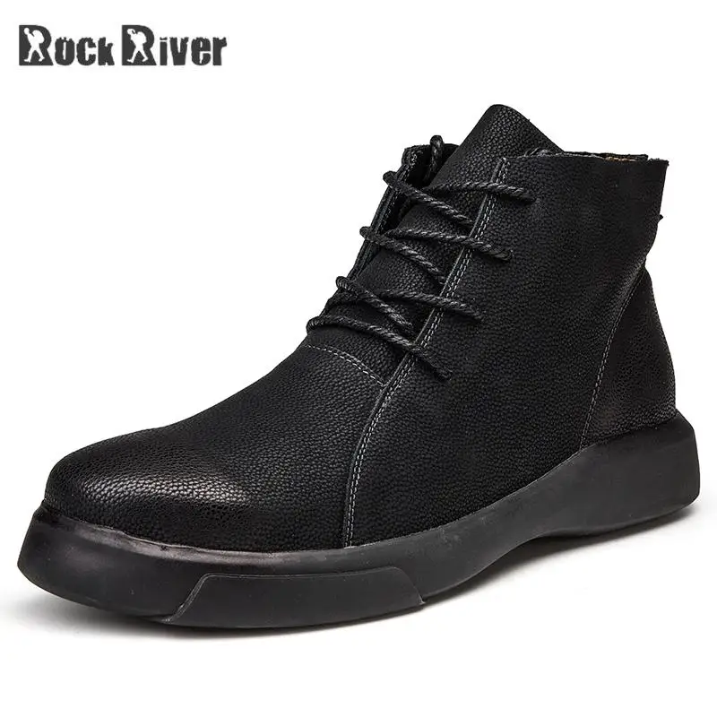 

Vintage Ankle Genuine Leather Men Boots Doc Dr Martins Warm Winter Boots Men Work Motorcycle Shoes Dr. Martens Boots Plus Size