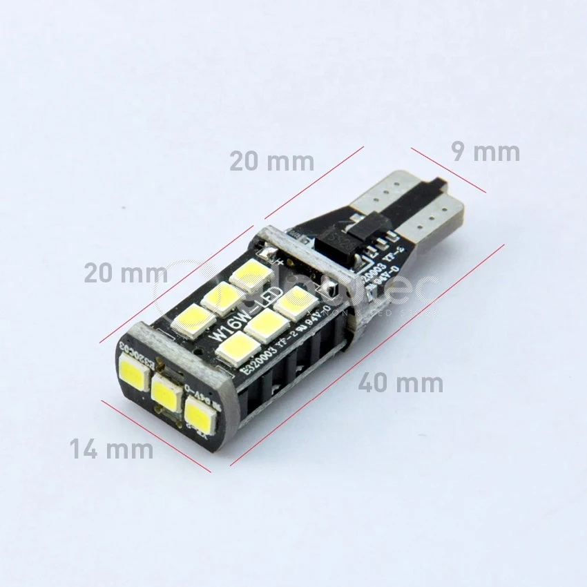 2pcs New T15 15SMD 7.5w W16W LED Light Car LED NO ERROR Back UP light rear Lamp white Car styling GLOWTEC