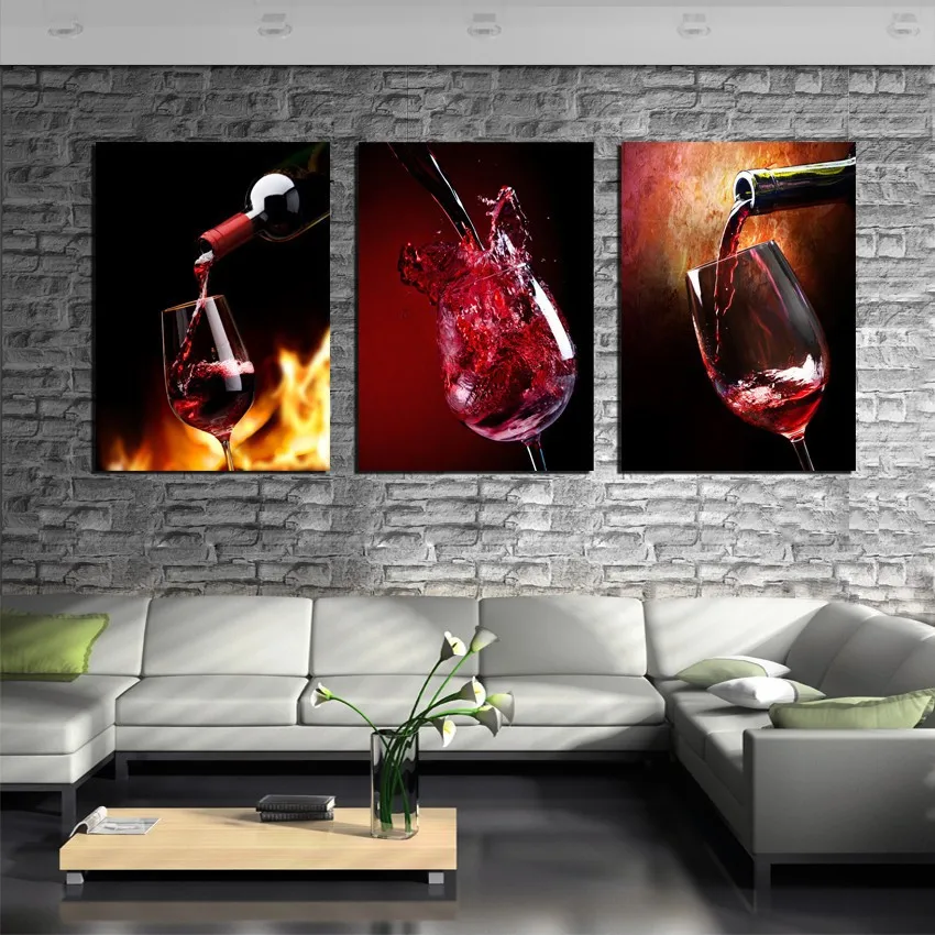 Kitchen Canvas Wall Art 3 piece canvas art kitchen canvas paintings red wine cup bottle Kitchen Canvas Wall Art 3 piece canvas art kitchen canvas paintings red wine cup bottle