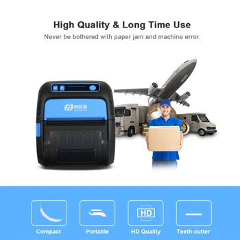 

Portable 2-in-1 High BT Quality Label and Receipt Printer Qr Code Sticker Barcode Thermal Adhesive Clothing Label Printer 80mm