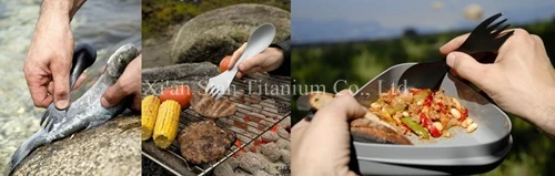 Чистая титановая цельная многофункциональная посуда ложка/совок/вилка/нож для кемпинга на открытом воздухе 22 г/шт