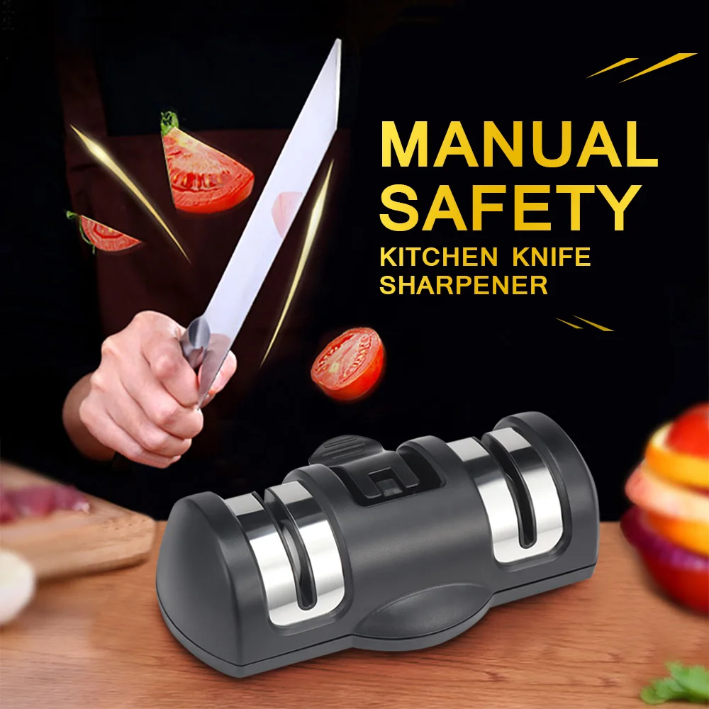 Manual Safe Knife Sharpener With Suction Cup Kitchen Scissors Sharpener