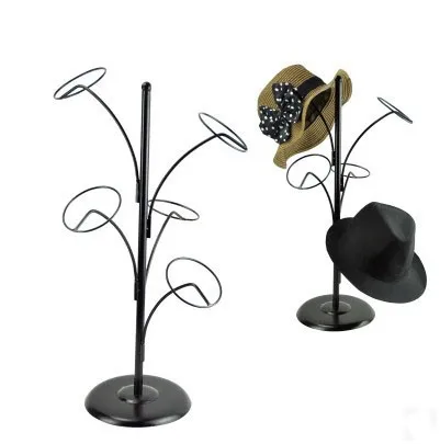 Best 10pcs free shipping black Metal Hat display stand hat display rack hat holder cap display