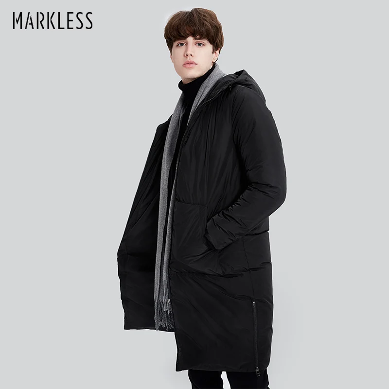 

Markless Long Thick 90% White Duck Down 2018 Winter Warm Down Jacket Men Casual Hooded Parkas Male Windproof Down Coats YRA7307