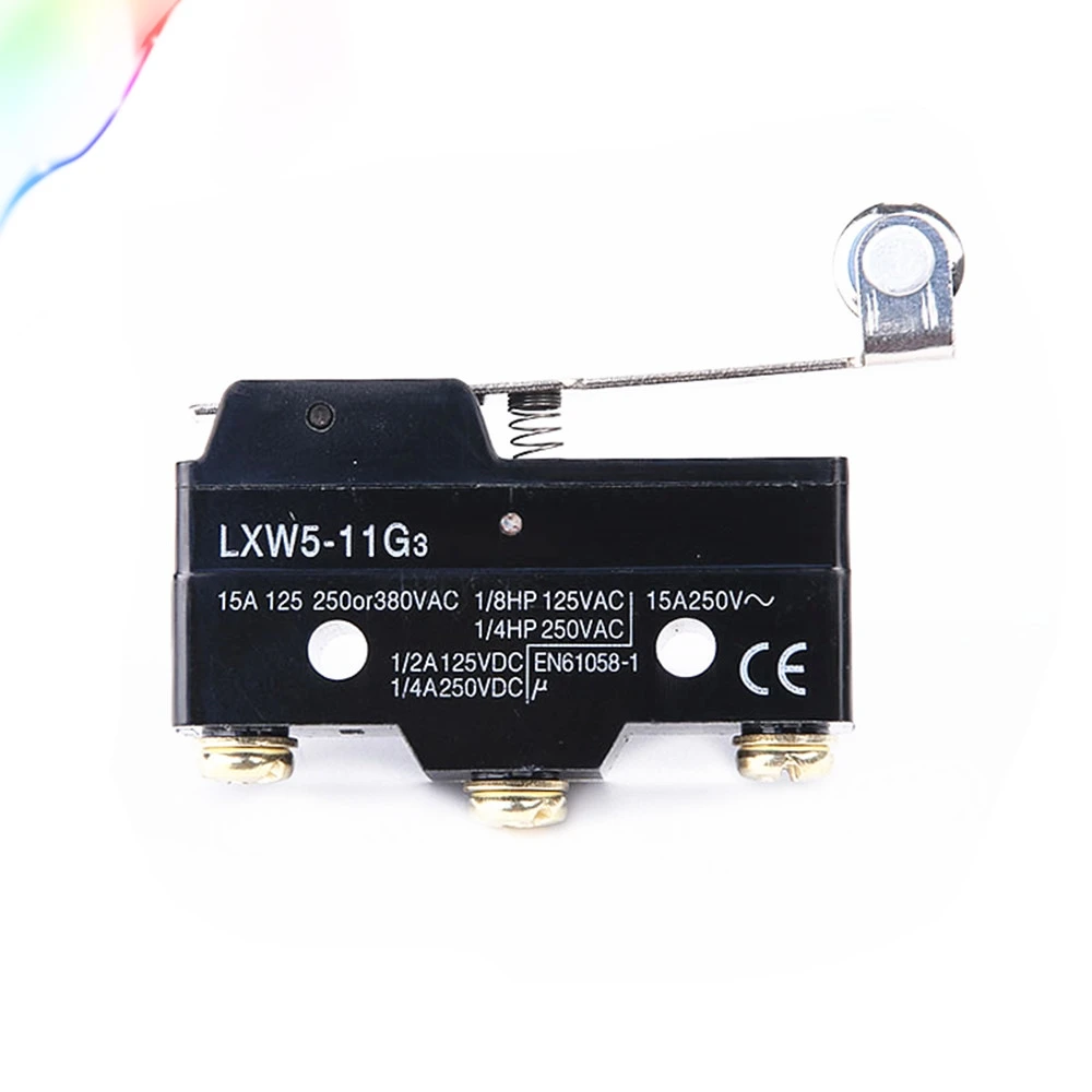 

1pcs LXW5-11G3 Momentary Hinge Roller Lever Limit Switch 1NO1NC 3 Terminals 15A