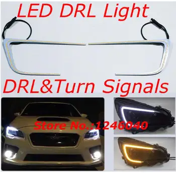 

1SET Dual White&amber color C-Light LED DRL light lamp turn signals for Subaru WRX/STI LEGACY 2015-2018 Models top quality