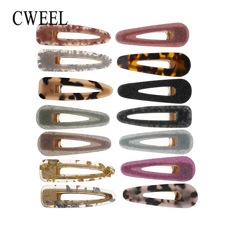 

CWEEL 1pcs Acrylic Fashion Vintage Hair Clip for Women Girl Barrette Leopard Barrette Styling Geometric Hair Accessories