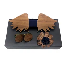 Галстук-бабочка набор мужской деревянная брошь и деревянные Запонки стиль полый деревянный галстук-бабочка s для мужчин свадебные костюмы галстук-бабочка дерево