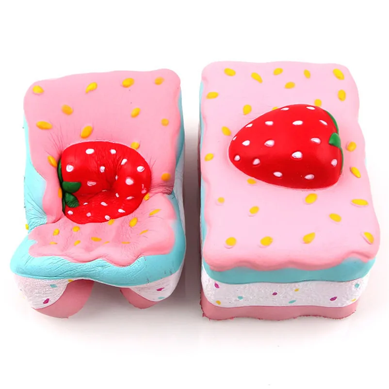 Вязкой Kawaii клубничный торт Забавная детская игрушка антистресс Ароматические