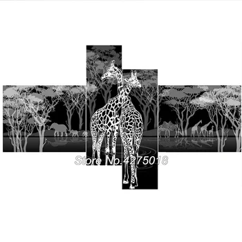 

DIY Diamond Painting Cross Stitch Kit Full Diamond Embroidery 5D Square Diamond Mosaic Home Decor giraffes Animal 4pcs ML214
