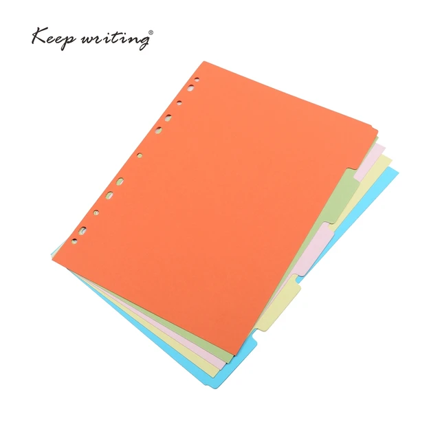 binder index dividers inner page loose leaf notebook organizer index