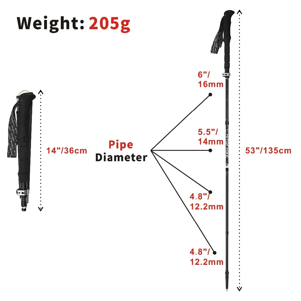 Hitorhike трости из углеродного волокна, походные трости, сверхлегкие складные регулируемые телескопические альпенштоки, треккинговые палки для прогулок