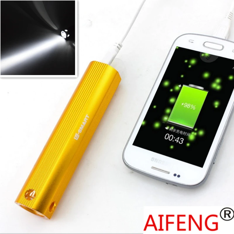 Multi Function powerbank with flashlight Q5 Build In Battery Usb Port