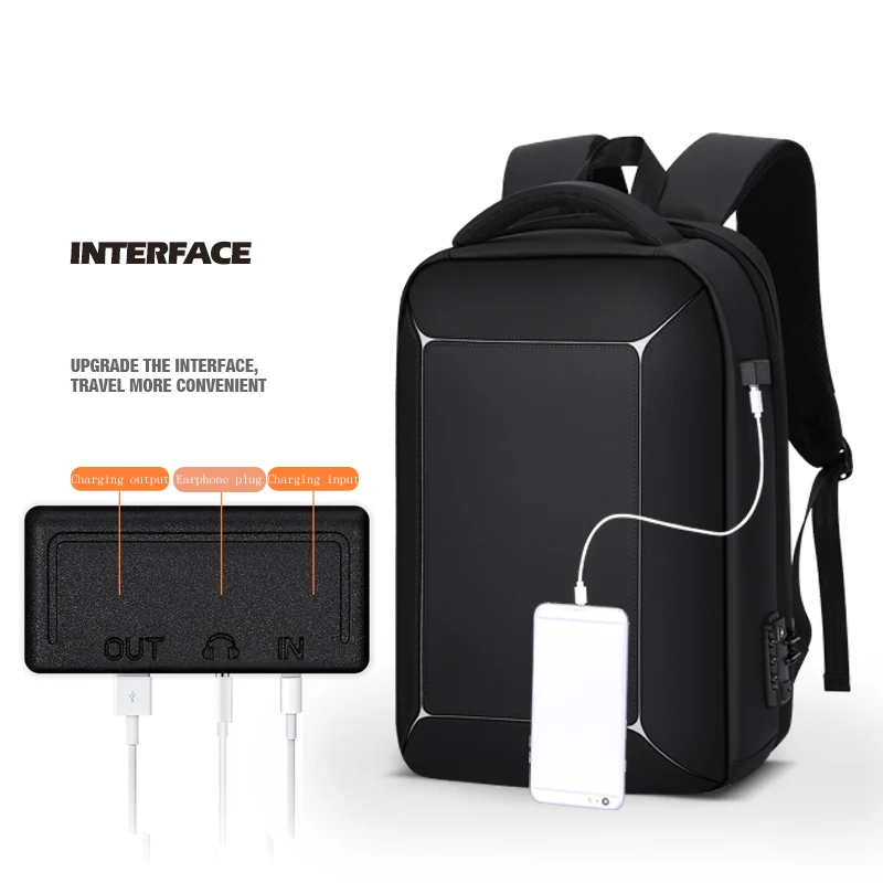 FRN, мужской рюкзак, многофункциональный, USB, 15 дюймов, для ноутбука, Mochila, модный, деловой, большой, вместительный, с замком TSA, Противоугонный, рюкзак для путешествий, мужской