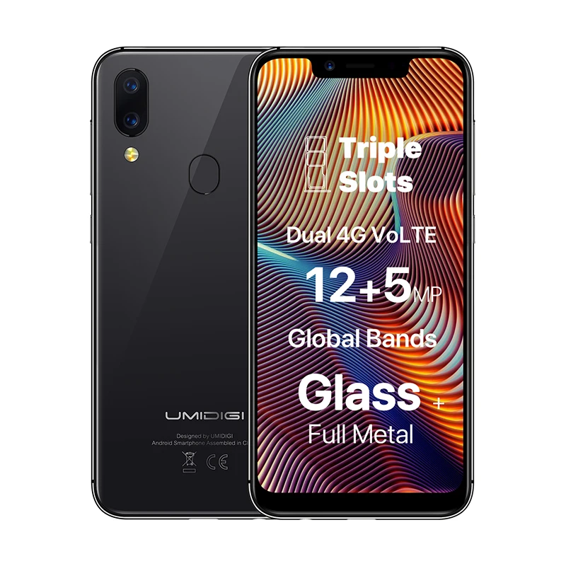 UMIDIGI A3 Pro Globale Della Fascia 5.7 FullScreen Smartphone 3GB+32GB Quad Core Android 8.1 12MP+5MP Unlock Mobile phone