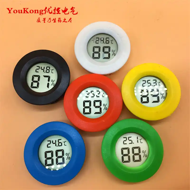 Новый Roundish Мини цифровой сигары гигрометр термометр круглое лицо|hygrometer
