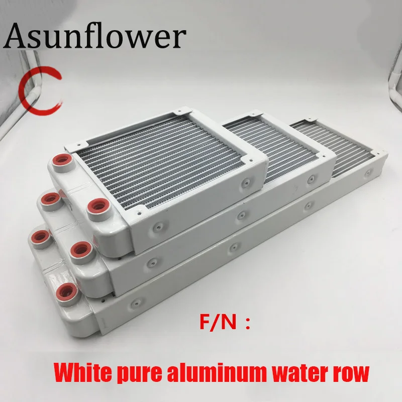 Asunflower алюминиевый радиатор для компьютера, кулер для воды, охлаждение, 18 трубок, радиатор для процессора, винт, радиатор, обмен, 240 мм, водяное охлаждение, G1/4