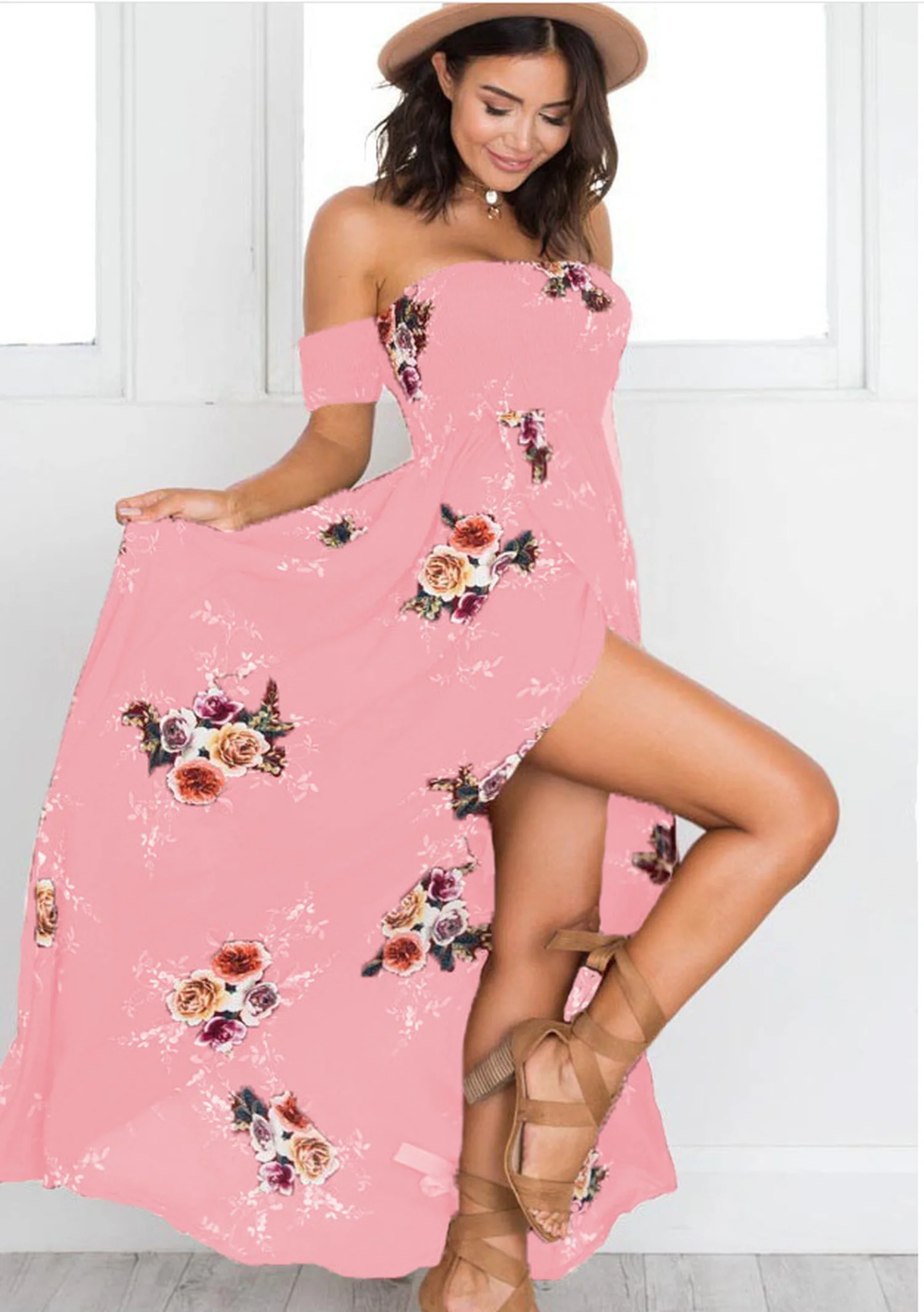 

Summer Long Dress Women Clothes Printed Strapless Vestidos Verano Loose Irregular Casual Beach dress Tube Top Plus Size Dress