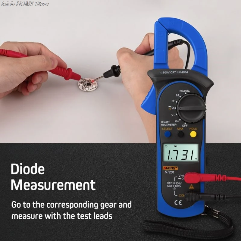 

Digital Clamp Multimeter ST-201 True RMS LCD Multifuction Ohm DC AC Voltmeter AC Ammeter Data Tester