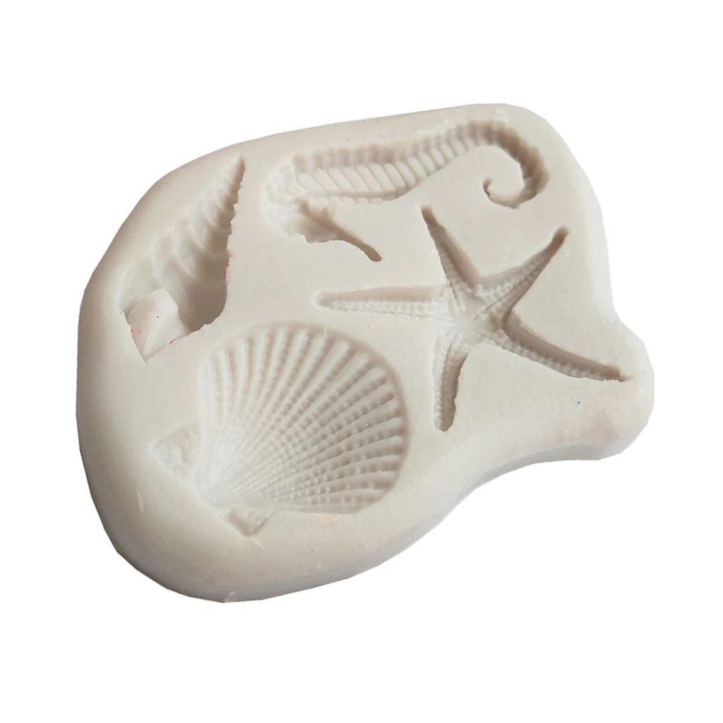 

4 Designs Marine Life Sea Horse, Sea Star Silicone Mould Soap Fondant Cake Chocolate Candle Molds Wedding Ornaments Making Tool