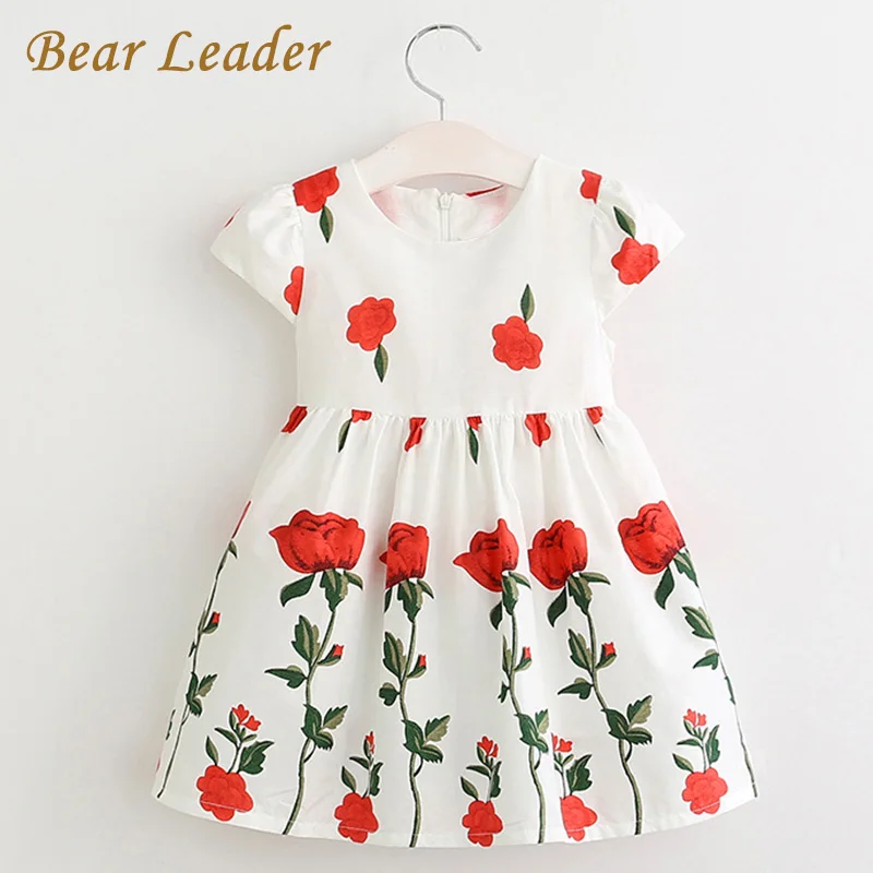 

Bear Leader Girls Dress 2018 Spring&Summer Style Brand Girls Clothes Rose Flowers Design Dress for Kids Clothes Princess Dresses