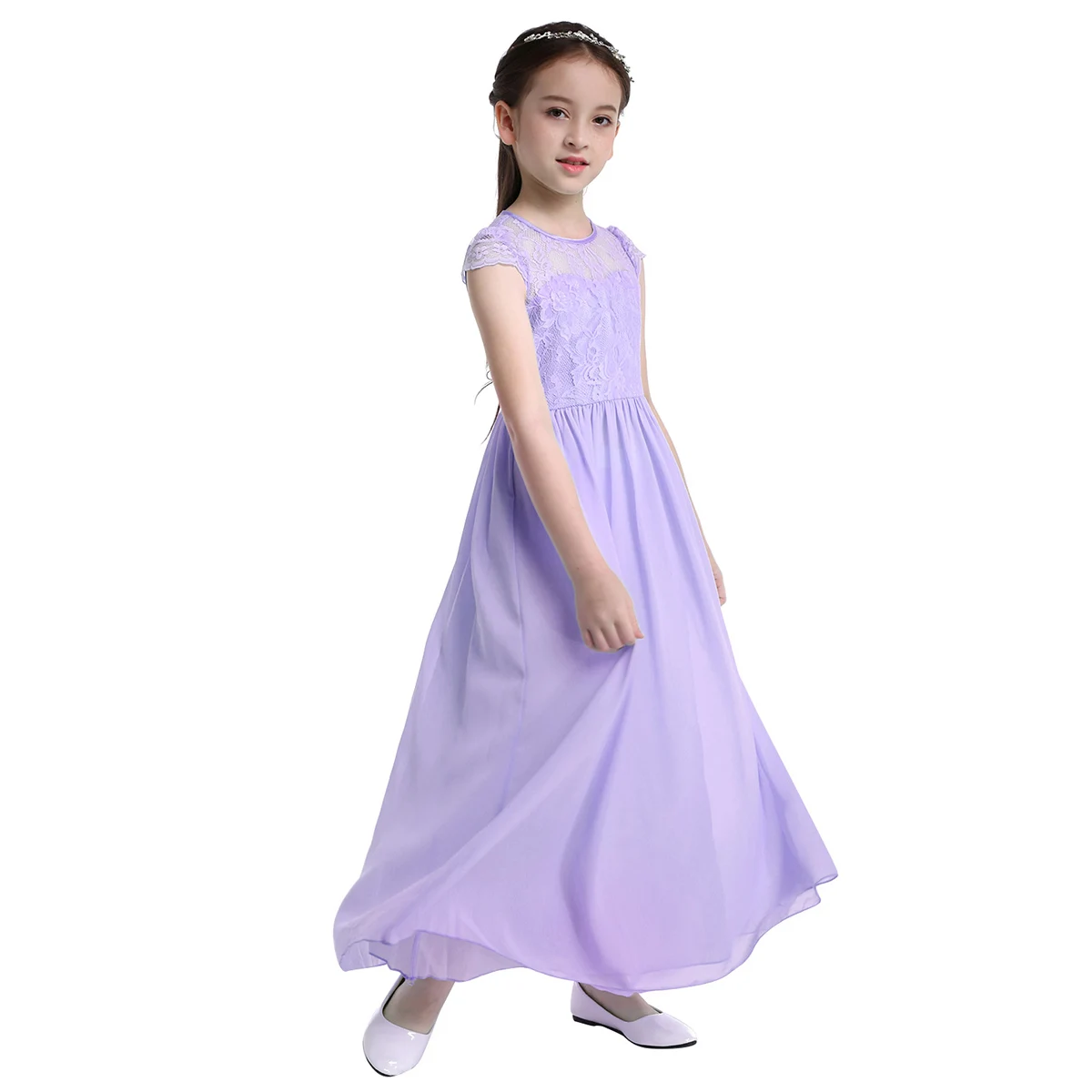 Iefiel для детей с цветочным узором, платье подружки невесты, длинное платье для детей платья для девочек Свадебная вечеринка Элегантное платье для девочек бальное платье вечернее платье принцессы