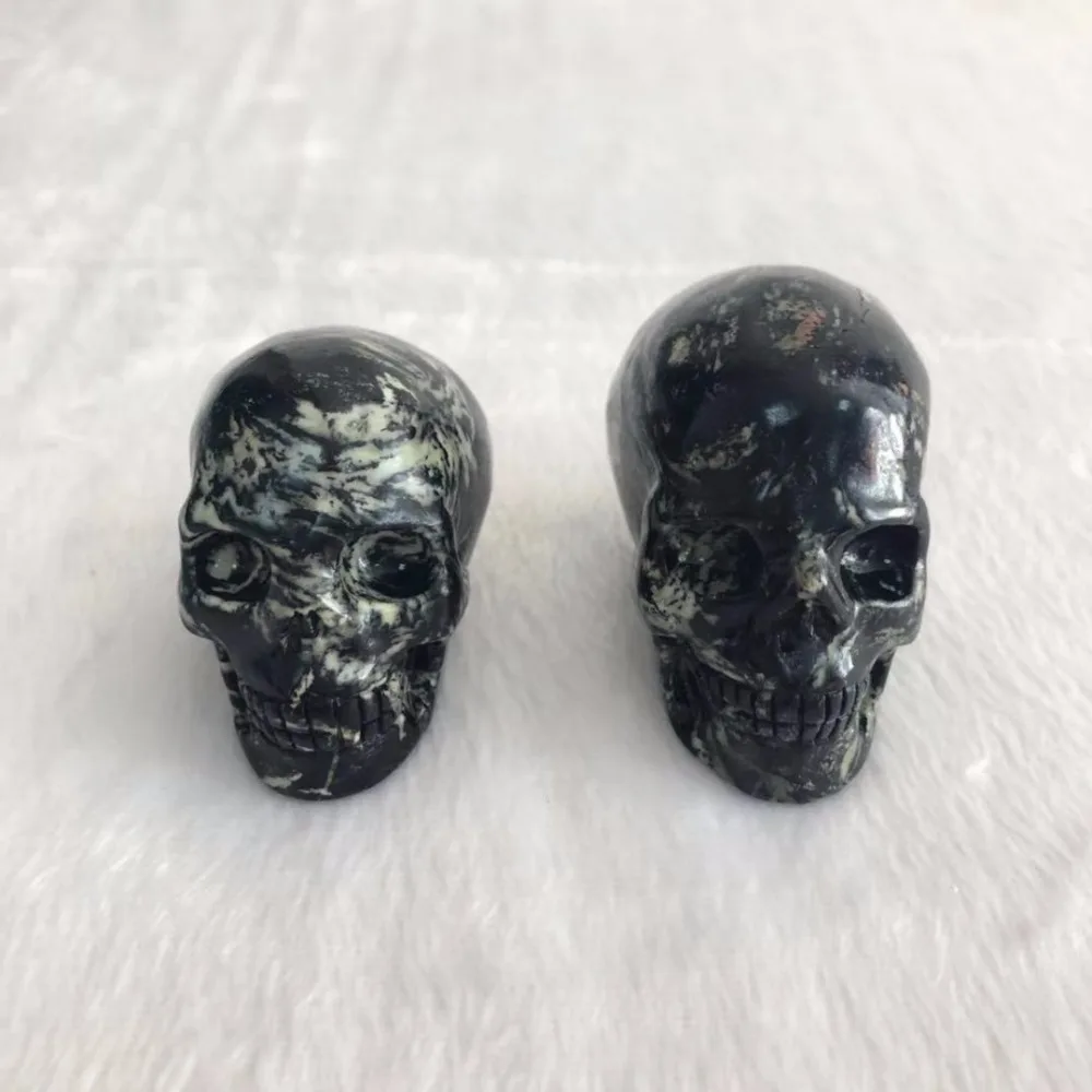 Carved natural mini size bamboo stone quartz crystal skull head for healing DD | Дом и сад