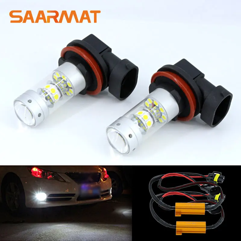 

2x White H8 H9 H11 6000K 140W 1400LM LED Fog Light Driving Bulbs +Canbus Decoders Error Free For Mercedes CLS W219 C219 04-10