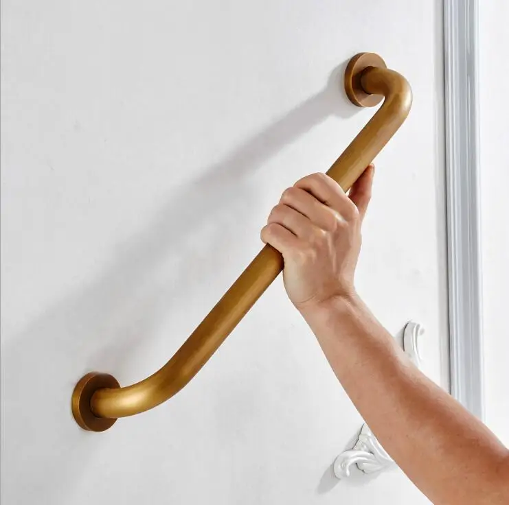 Antique Brass Bathroom 30/40/50cm Grab Bar Shower Safety Handle Bars
