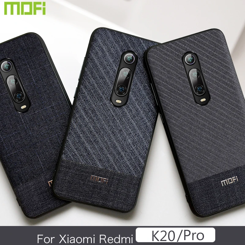 

For Xiaomi Redmi K20 Pro Case Cover Mofi For Xiaomi Redmi K20 Case Dark Color Gentleman Business Style Handcraft Cloth Fabrics