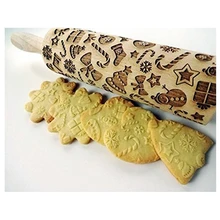Помадка торт тесто разрисованный борд Собака Рождество Олень Снежинка деревянная Скалка тиснение выпечки печенья для макарон, для бисквитов