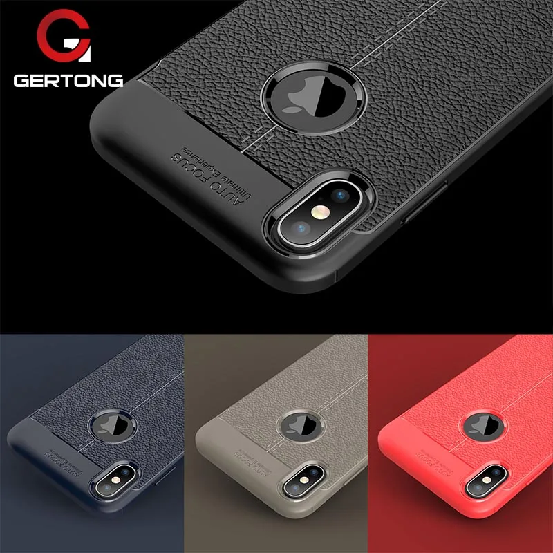 

Leather Texture Back Cover For iPhone XS Max Case XR X 7 8 6 6S Plus 5S SE 5 Soft TPU Phone Cases Anti-knock Capa Mobile Cases