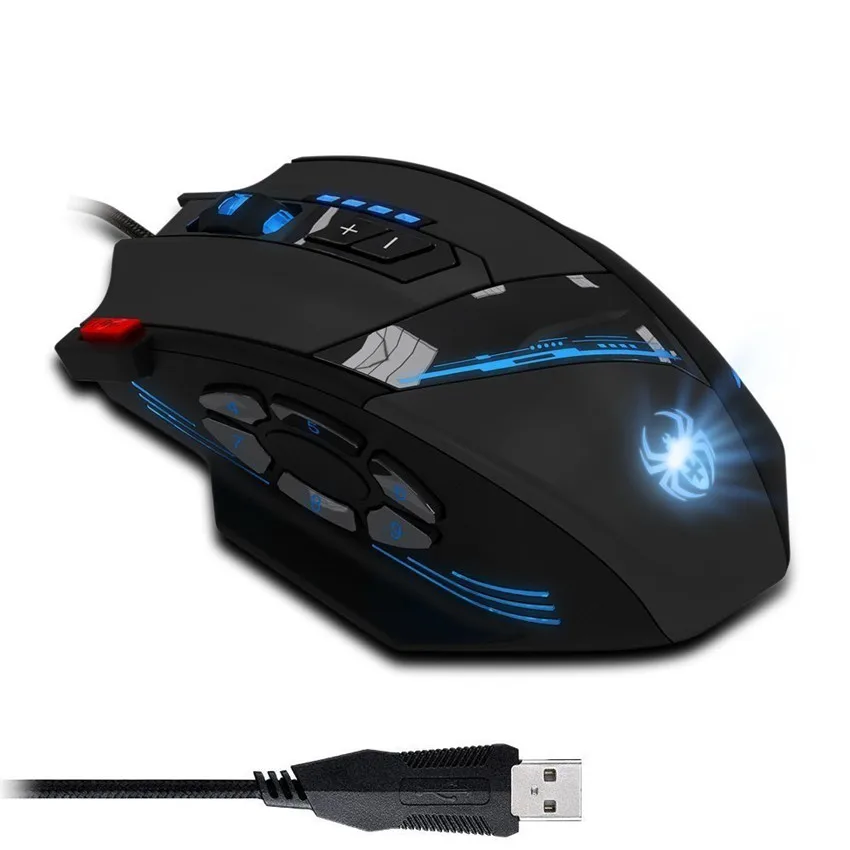 ZELOTES C12 Wired Gaming mouse 4000DPI 12 Buttons Mouse LED Optical Professional USB Gaming Mouse for Dota Gamer Free shipping ZELOTES C12 Wired Gaming mouse 4000DPI 12 Buttons Mouse LED Optical Professional USB Gaming Mouse for Dota Gamer Free shipping