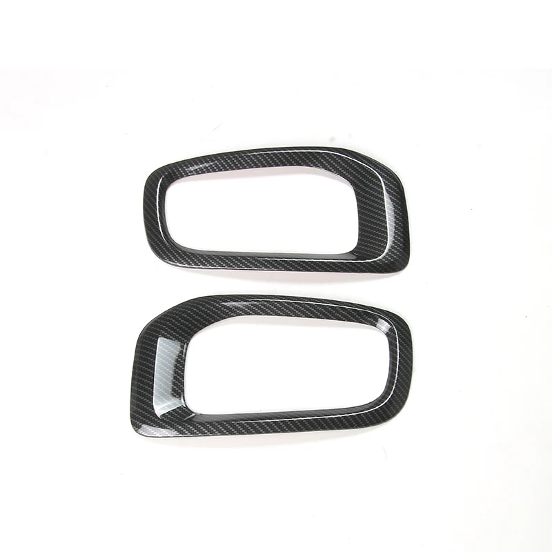 Carbon Fiber Black SHINEKA ABS Передние противотуманные фары лампа Foglight декоративная крышка Накладка рамка Bezels наклейка для Jeep Renegade- аксессуары - Название цвета: Carbon Fiber Black