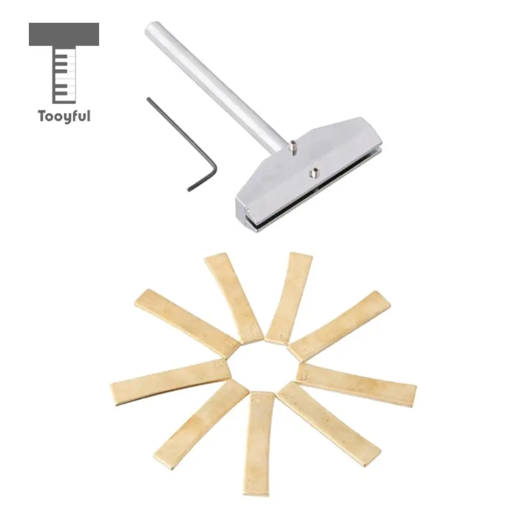 Guitar Repair Tool Set 9pcs Brass Fingerboard Fretboard Press Caul Insert+L Shaped Wrench