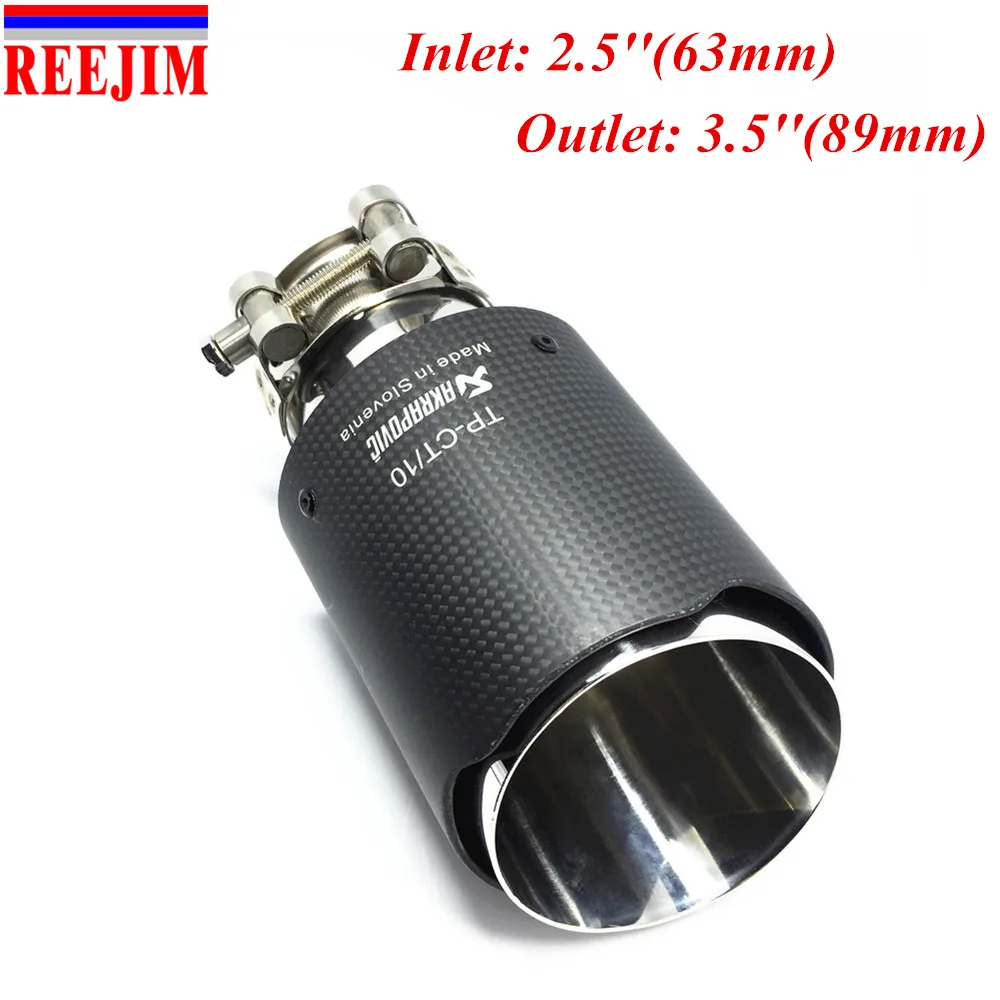 

2017 NEW Akrapovic exhaust car carbon Exhaust Tip car-styling exhaust pipe muffler tip carbon fibe IN-2.5" OUT-3.5