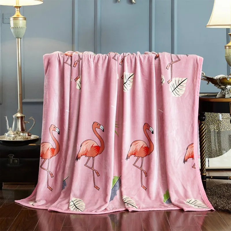 Последний Розовый фламинго принт простой и стильный полиэстер ткань 200x230 см Большой размер дополнительно одеяло