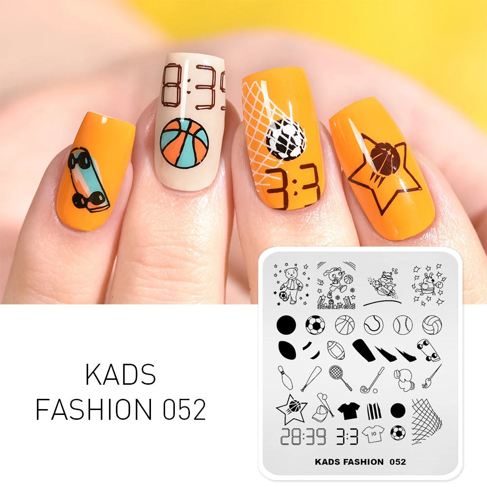 KADS шаблоны для ногтей модная 052 пластина дизайна детской фотографий