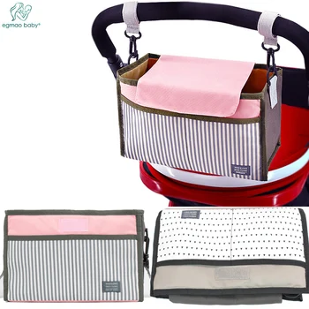 

Multifunctional Baby Stroller Trolley Bag Print Strollers Baby with Detachable Handbag Organizer Pram Buggy Cart Hanging Bag