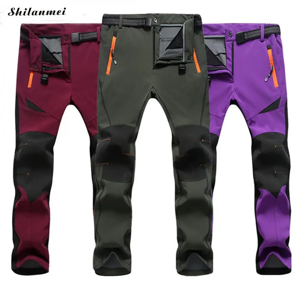 

Man Winter Fishing Waterproof Camping Trekking Fleece Outdoor Hiking Pants Climbing skiing Softshell Trouser Travel sport 4XL