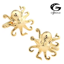 IGame осьминог запонки золотого цвета уникальный дизайн фабрика поставка анти-окисление